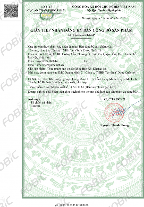 Số công bố Bảo Khí Khang
